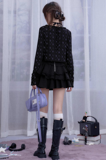 Angel Black & White Bear Print Cardigan Set-Up