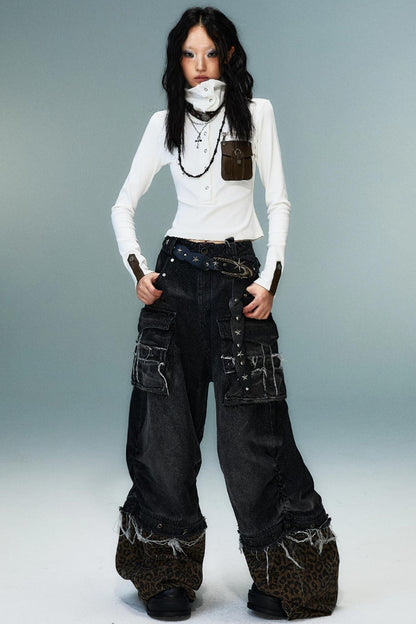 Punk High Neck Slim Knit Base Top