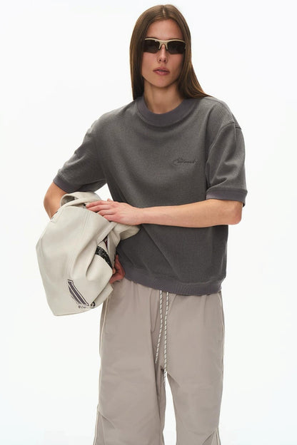 3D Velvet Round Neck T-Shirt