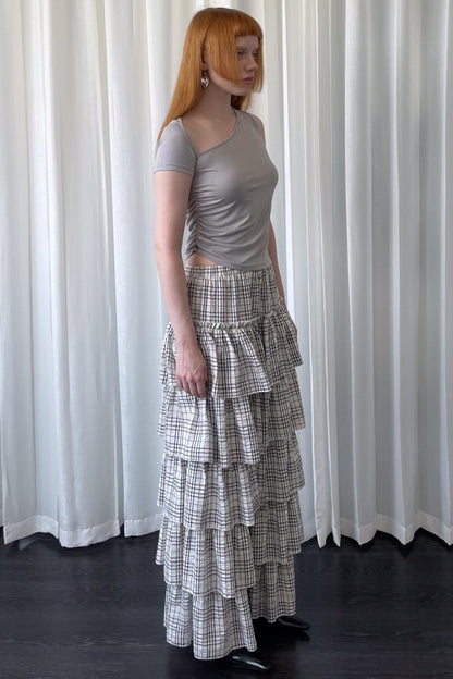 Plaid Wide-Leg Pants