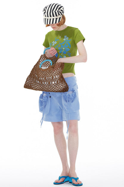 Sky Blue Straight Leg Pants