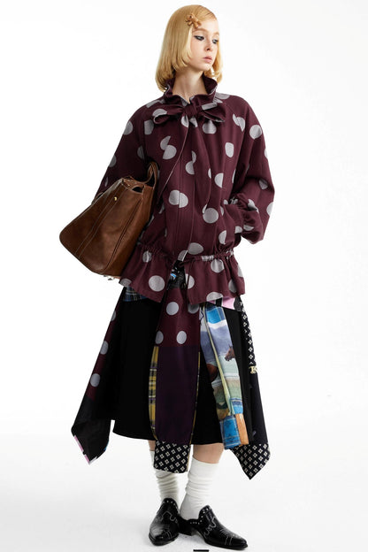 Street Print Deconstructed Stitched Skirt