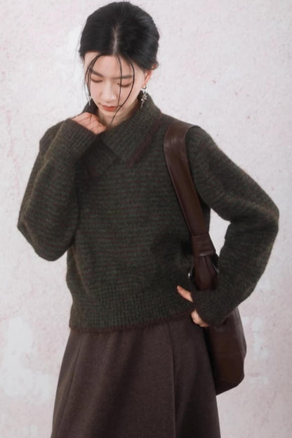 Ingko Vintage Lapel Sweater