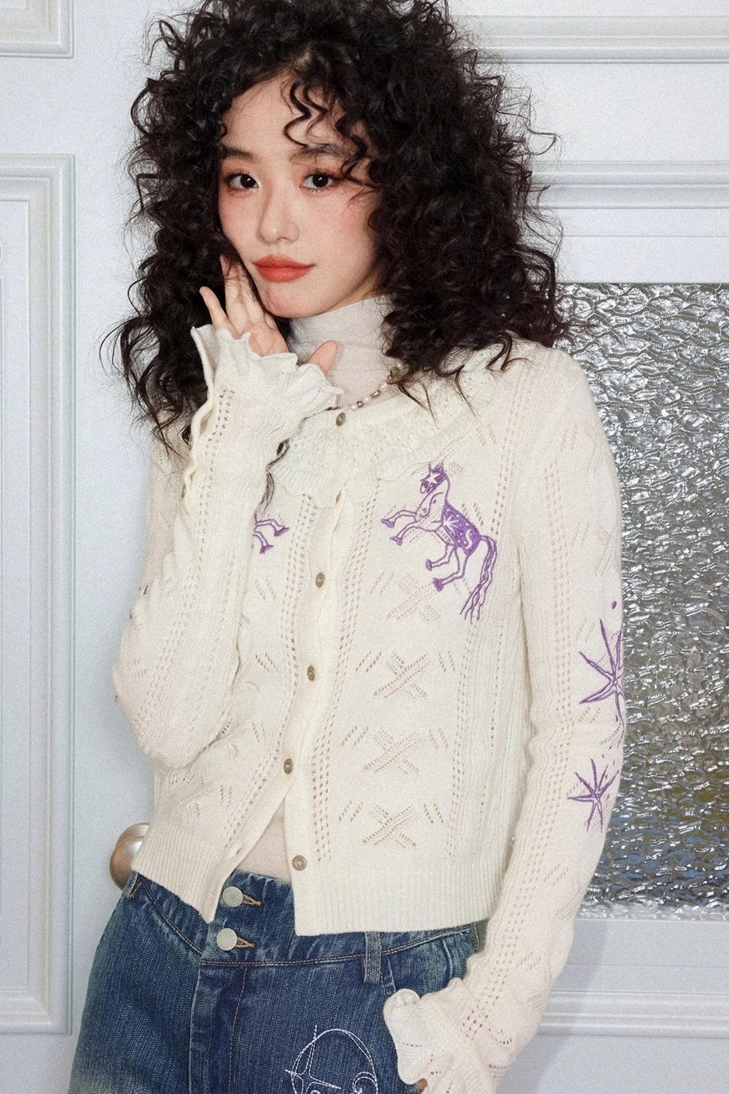 Romantic Ruffle Sweater Cardigan