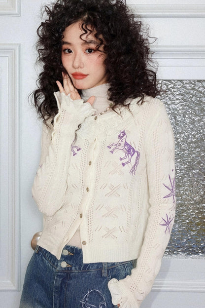 Romantic Ruffle Sweater Cardigan