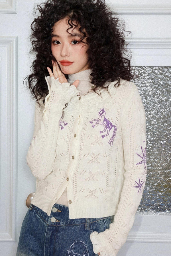 Romantic Ruffle Sweater Cardigan