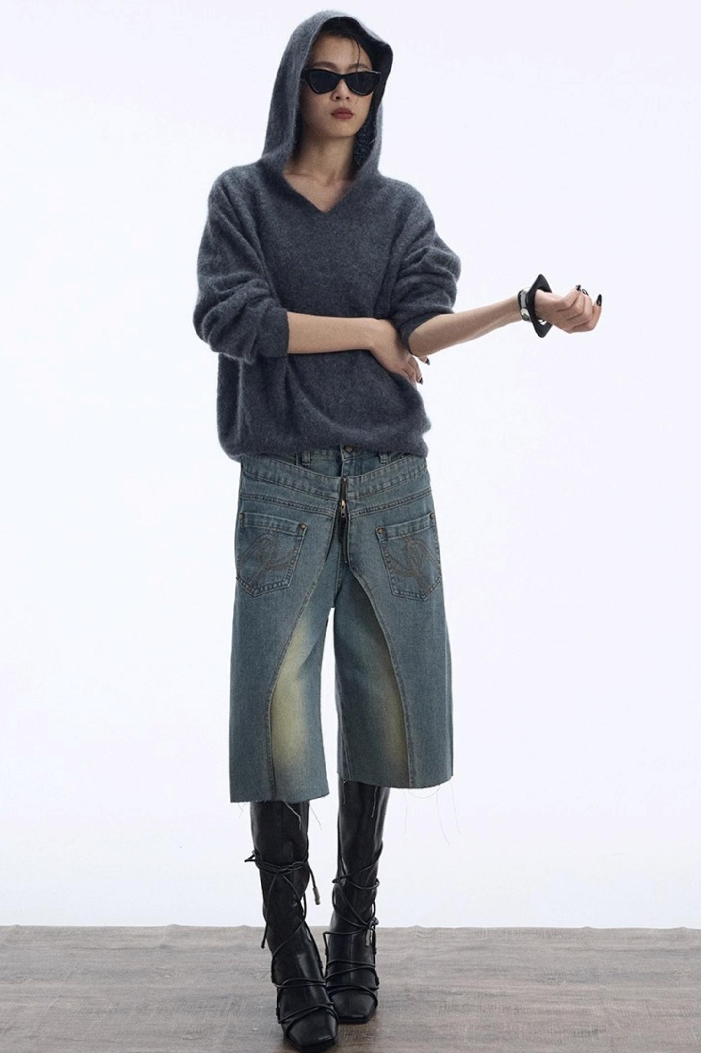 Distressed Denim Shorts