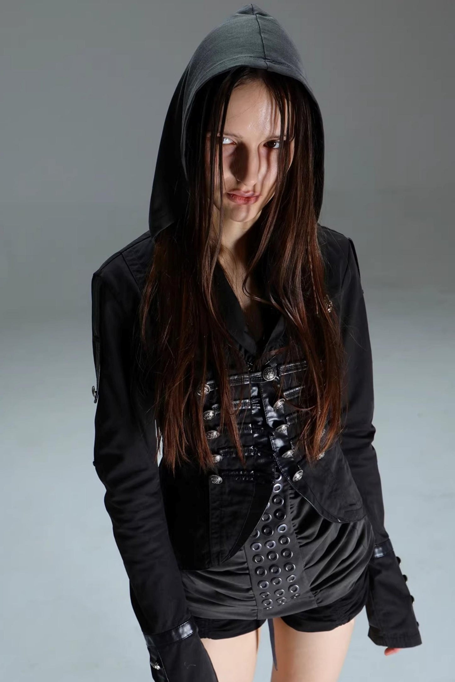 Patchwork Leather Napoleon Jacket