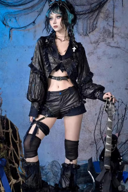 Grunge Studded Lace Jacket