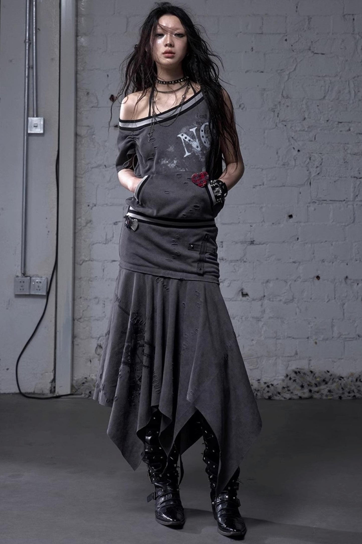 Detachable Hem Punk Corset Dress