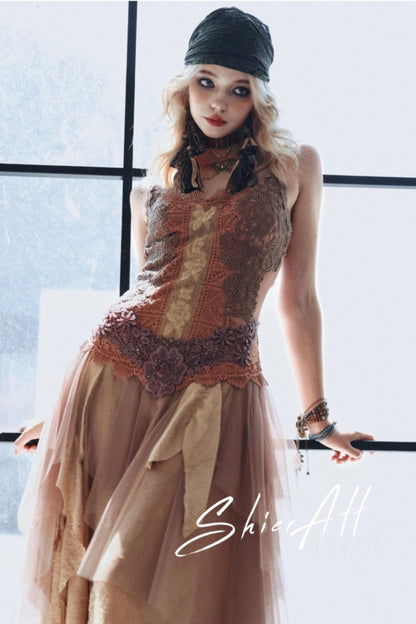 Vintage Elf Embroidered Dress