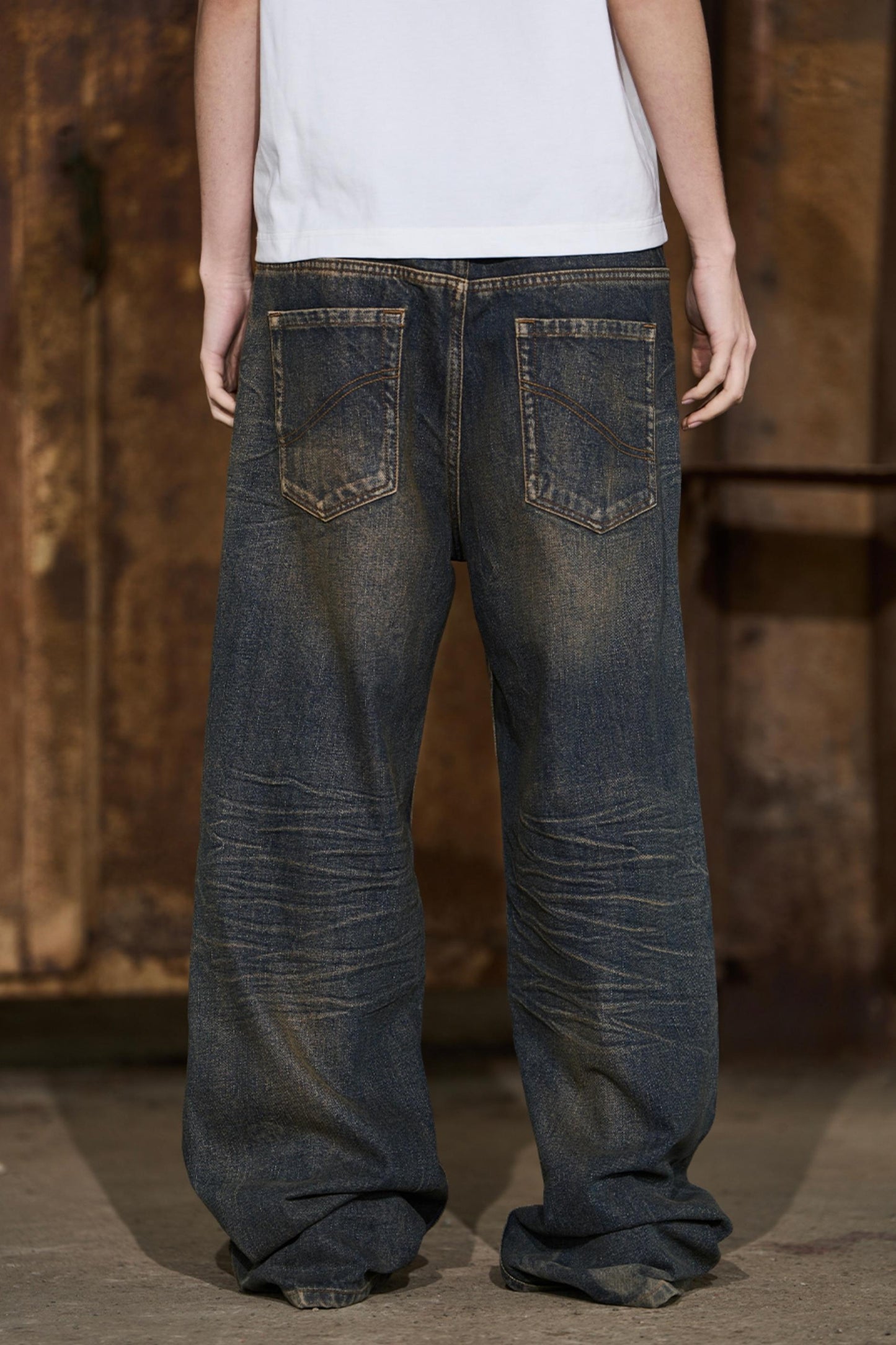 Yellow Distressed Jeans