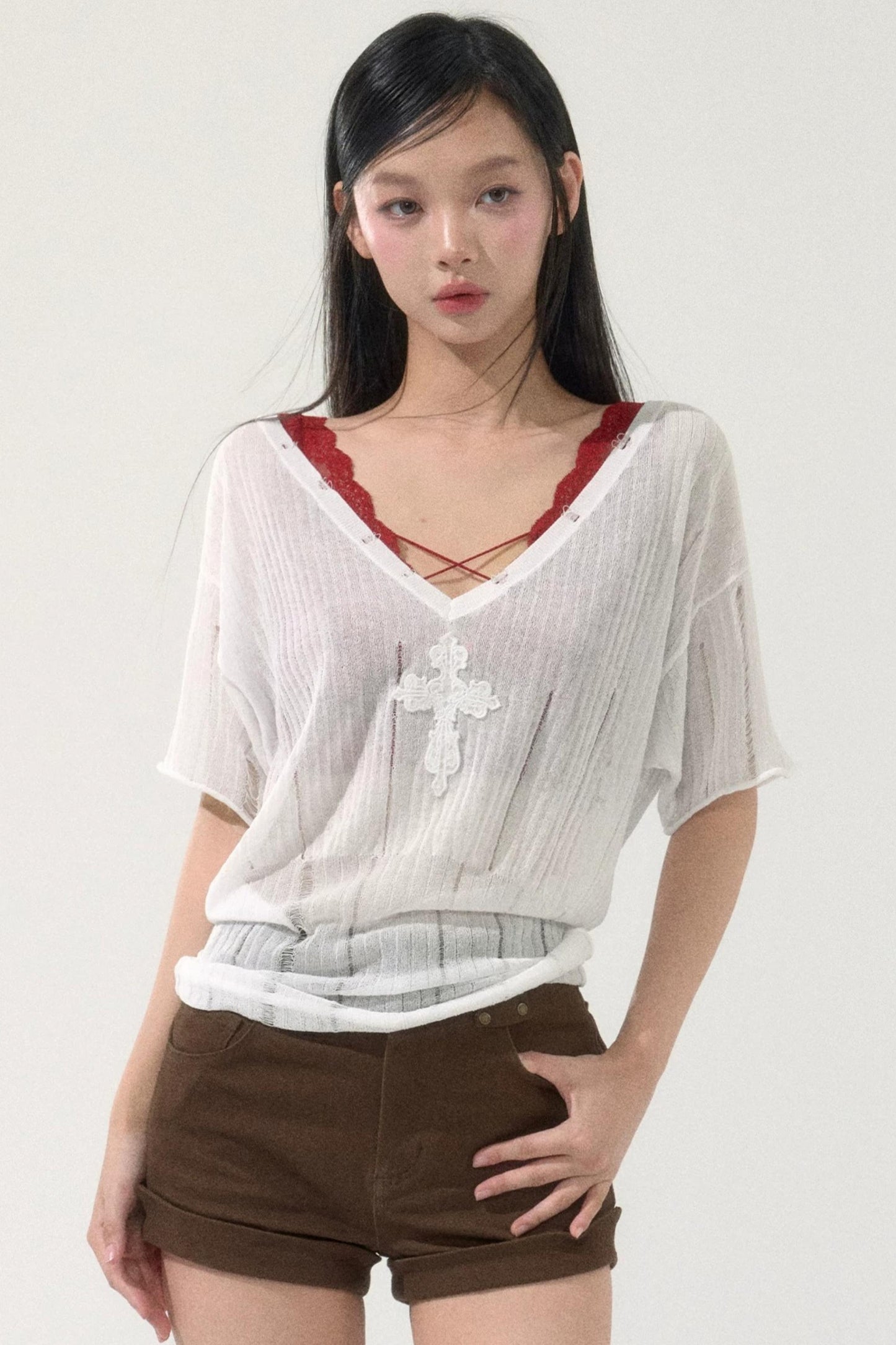 Batwing Sleeve Knit Top
