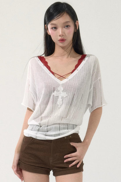 Batwing Sleeve Knit Top