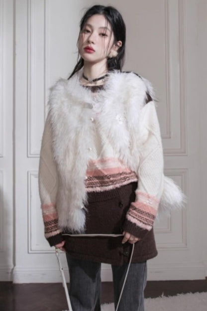 Sunset Gradient Knit Skirt Set