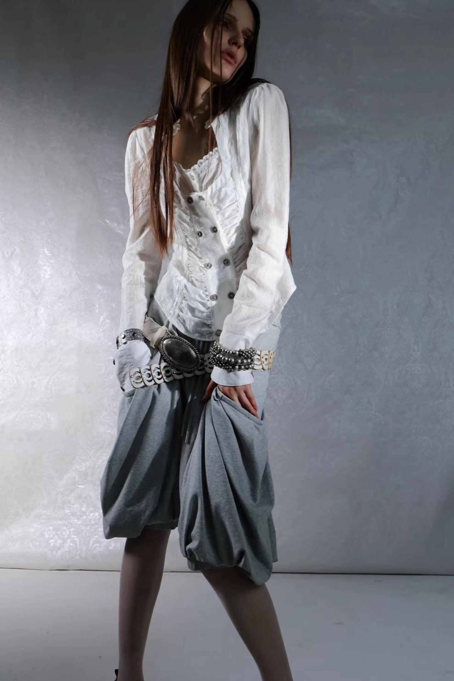 Retro Lace Splicing Shirt