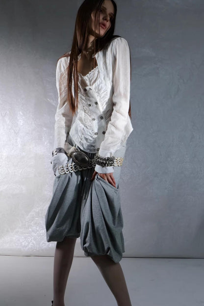 Retro Lace Splicing Shirt