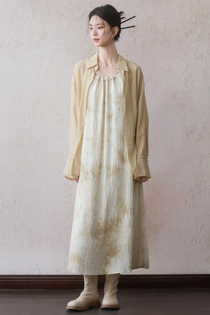 Sun-Protective Yellow Striped Shirt