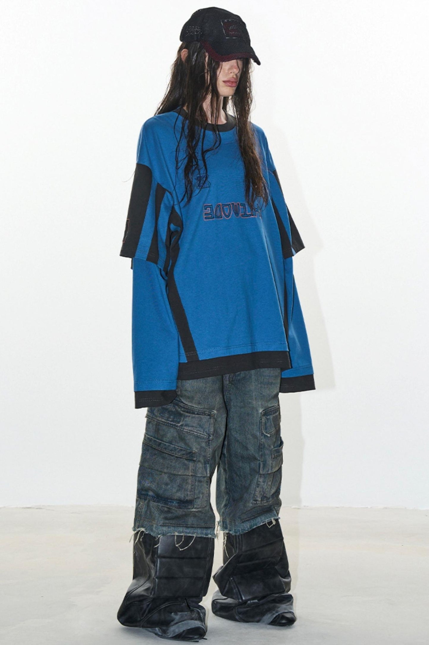 Layered Stripe Jersey T-Shirt