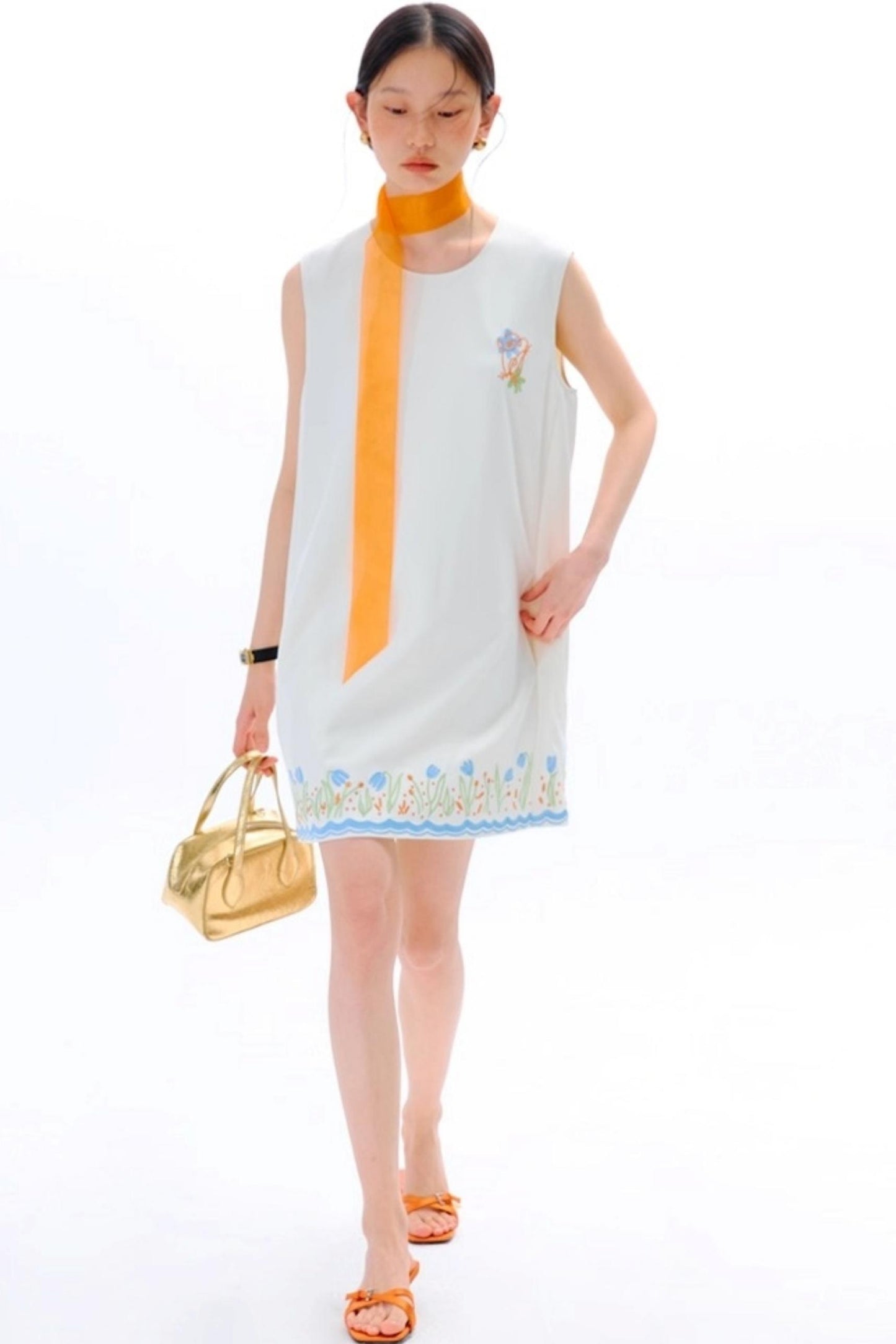 Original Tulip Embroidered Vest Dress