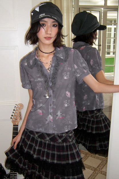 Vintage Lace Trim Blouse