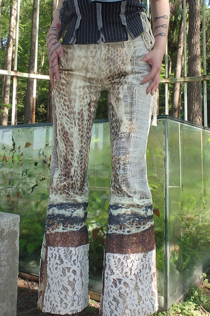 Spiderweb Patchwork Micro Pants