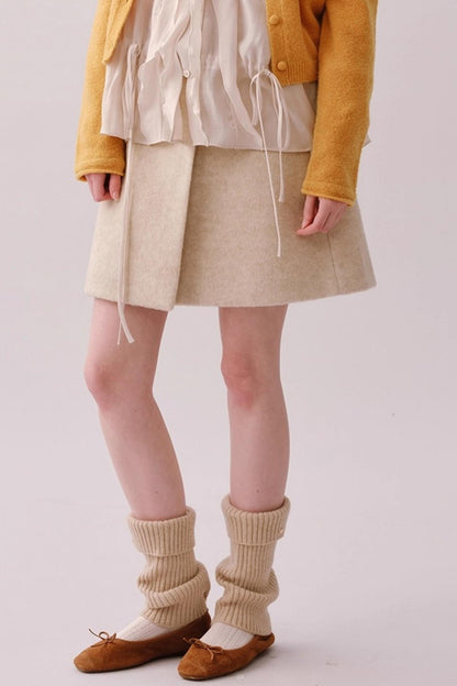 Heavy Wool Diagonal Skirt