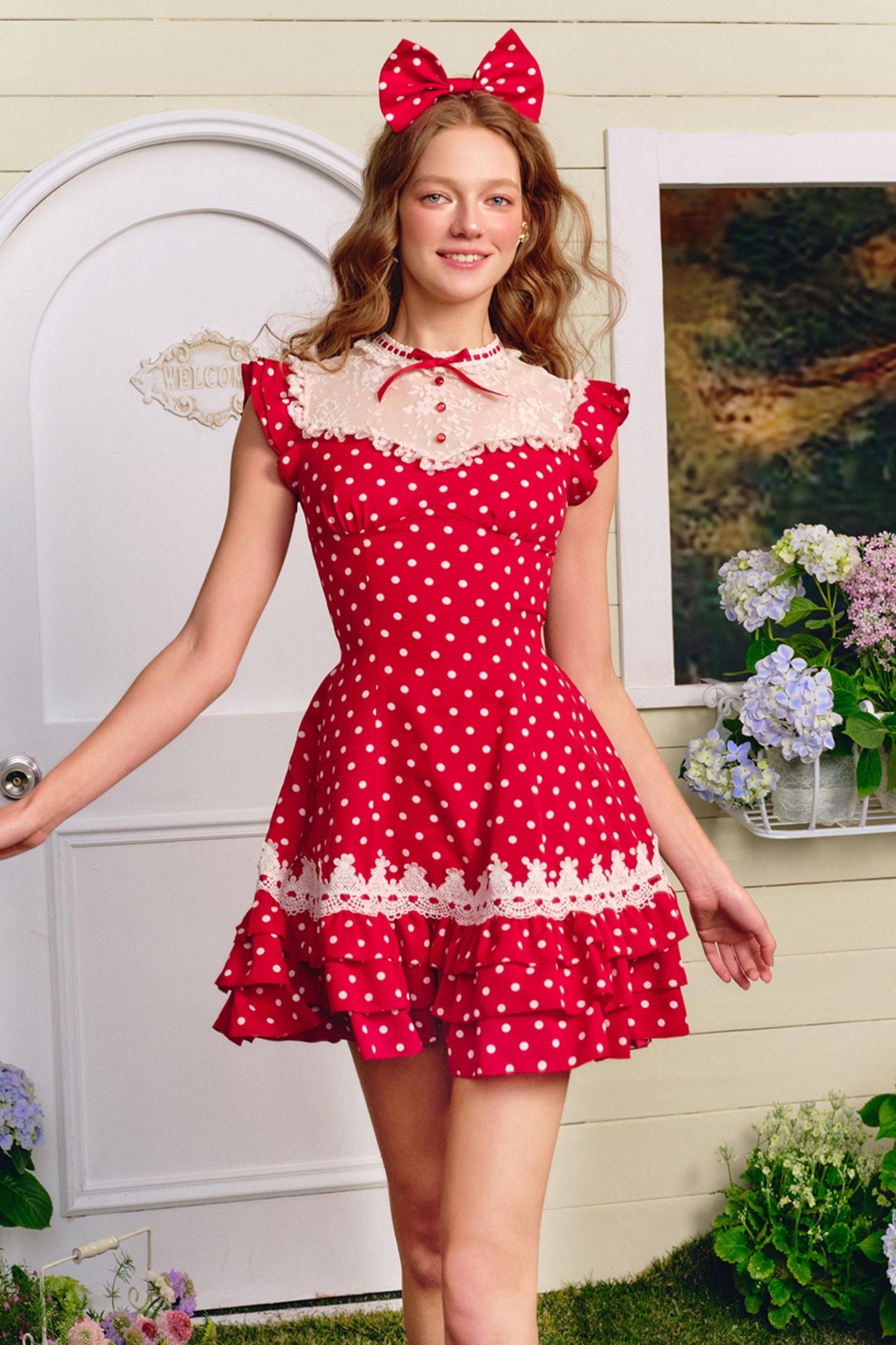 Dreamy Polka Dot Lace Dress