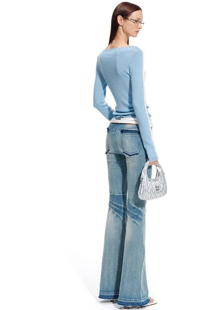 Cashmere V-Neck Contrast Cardigan