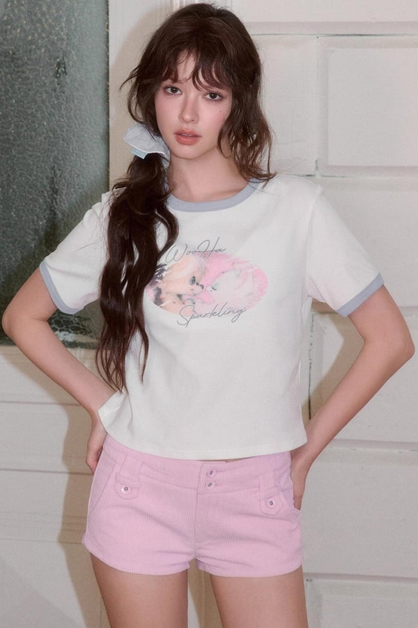 Cute Illustration Print Short Sleeve T-Shirt