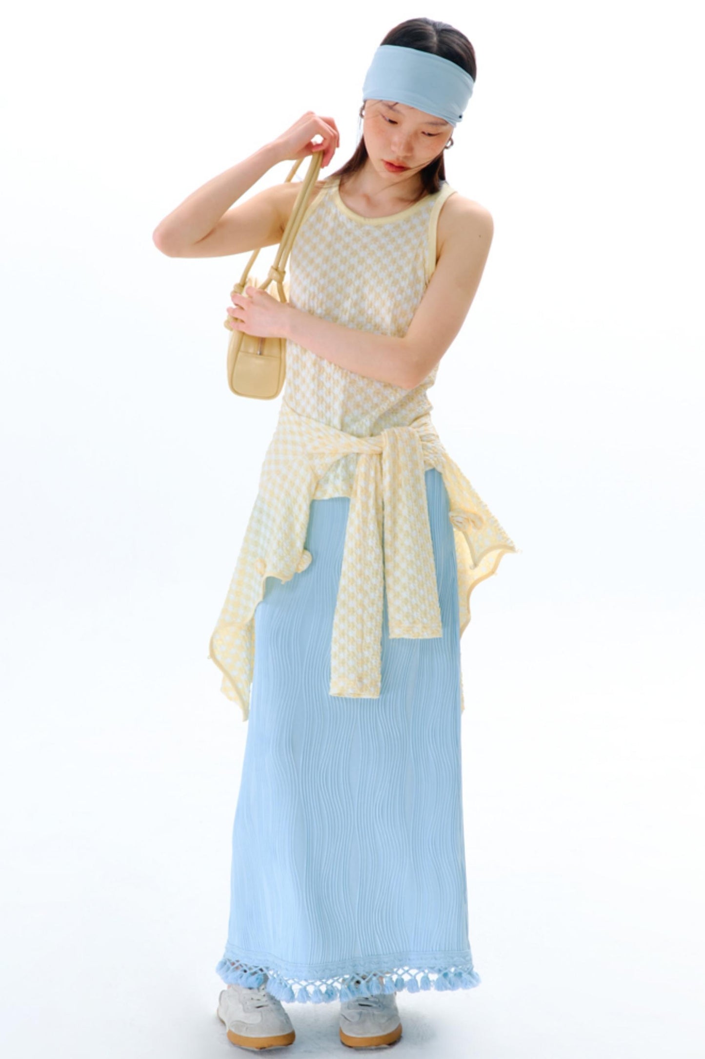 Three-Dimensional Flower Bubble Texture Knitted Vest Set