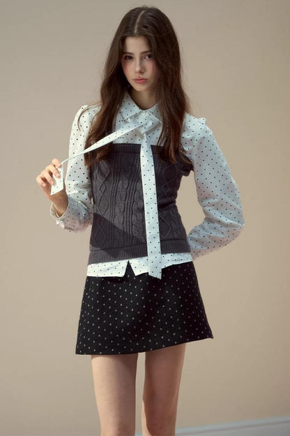 Collegiate Dot Pleats Set-Up