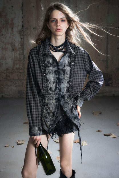 Wander Pleated Distressed Chiffon Shirt