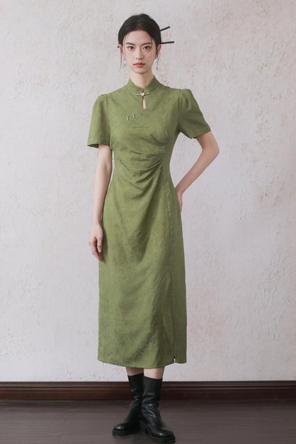 Plum Jacquard Tencel Dress