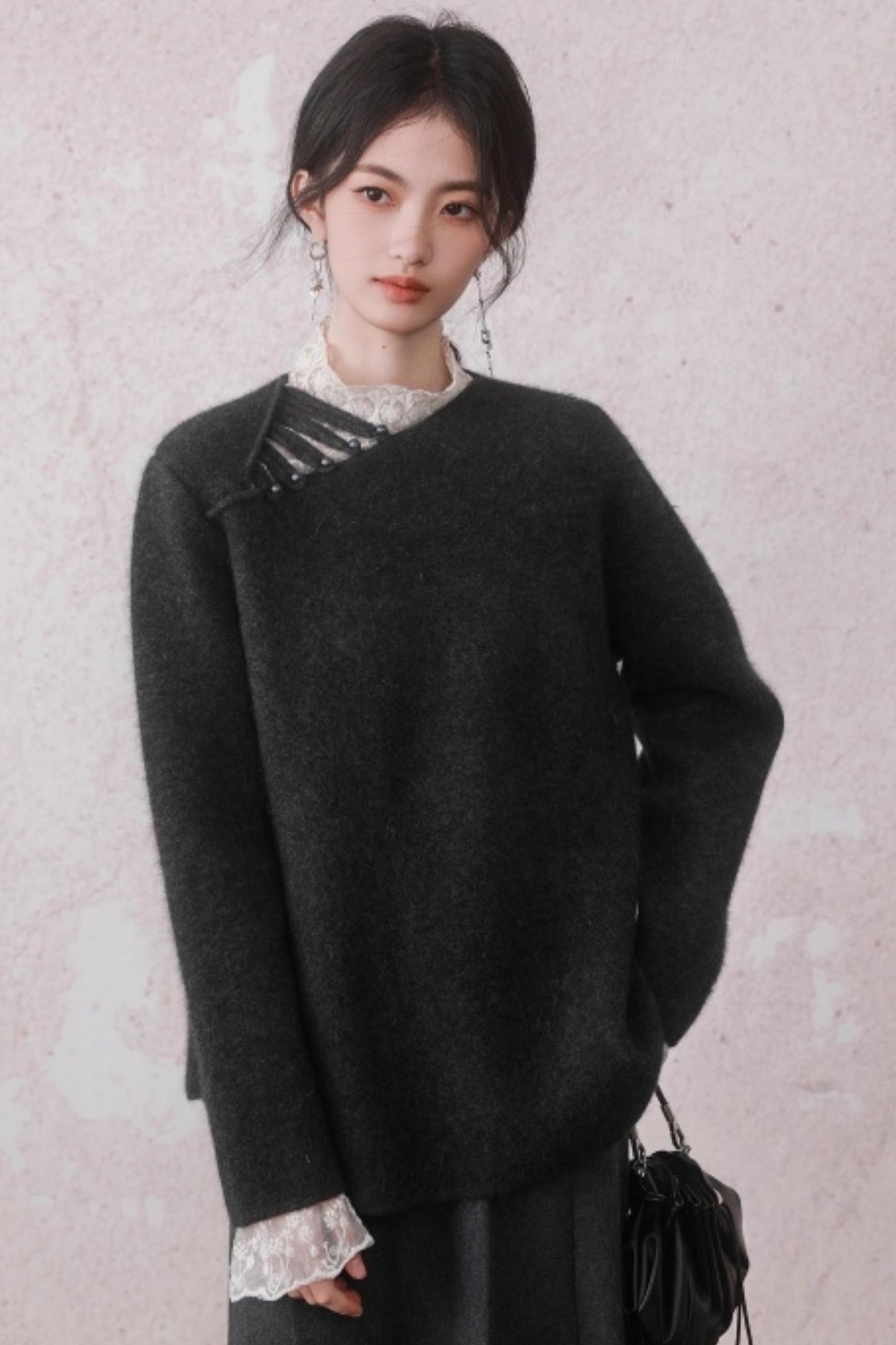 Stone Gray Rabbit Fur Top