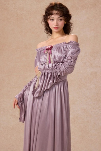 Satin Parthenon One-Shoulder Dress