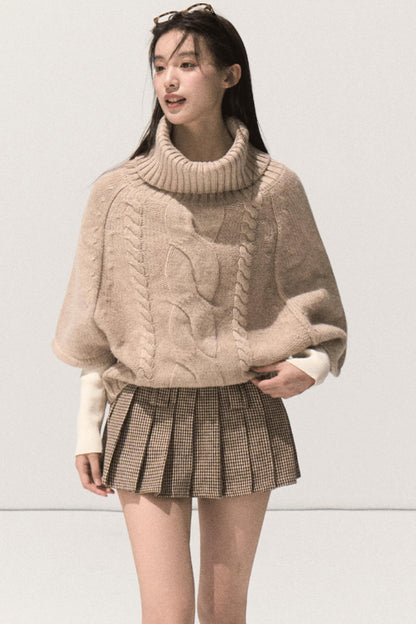 Throbbing Woolen Pleated Culottes Skirt