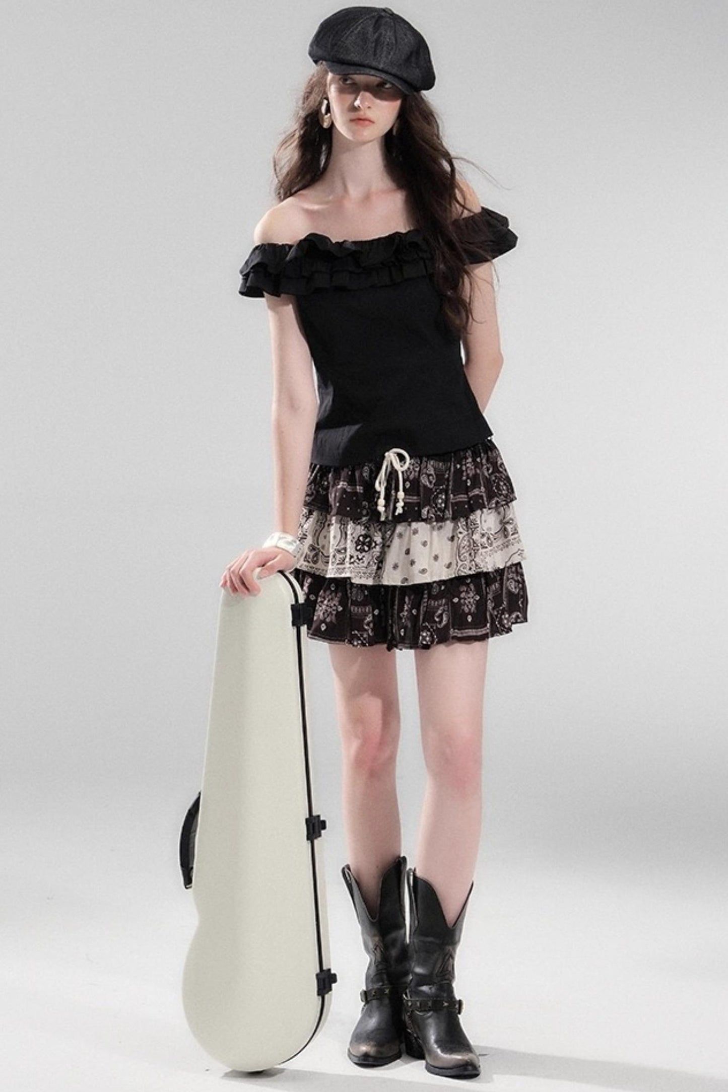 Begonia Ruffle One-Shoulder Top