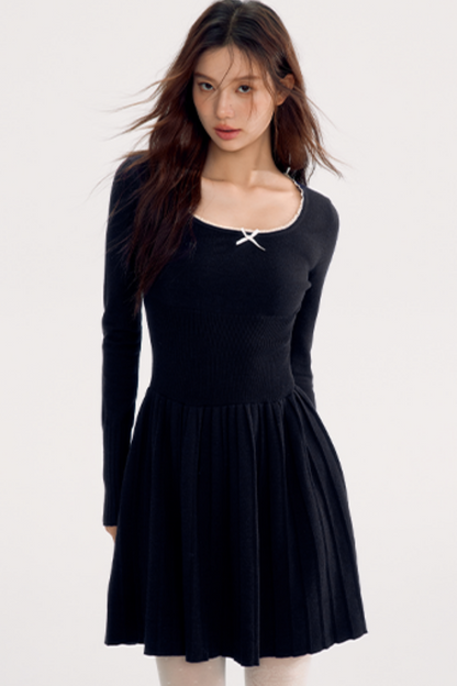 Square Neck Slim Knit Dress