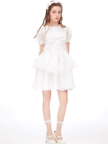 Bubble Sleeve Puffy Cake Dress