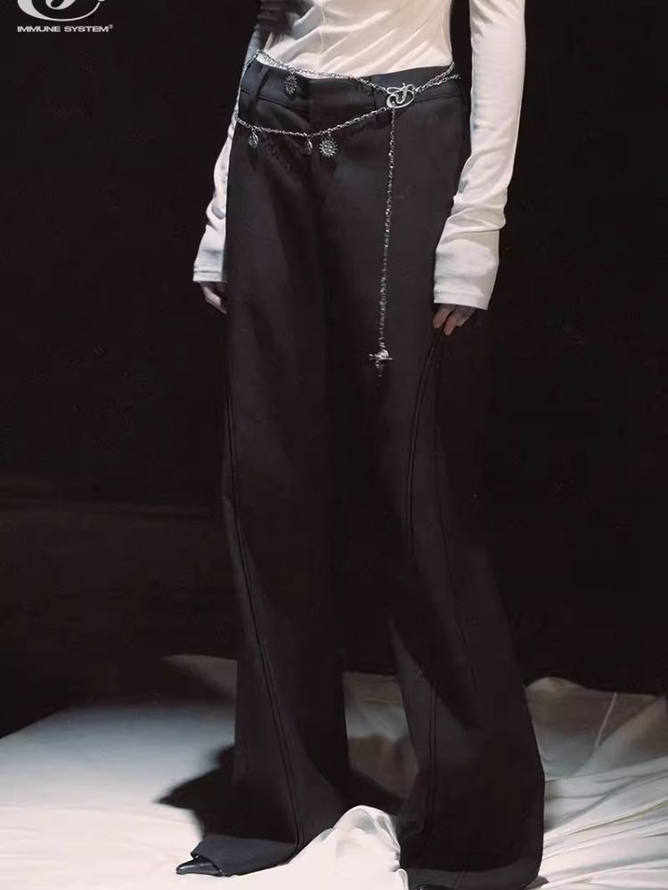 Line deconstruction tailoring draping original minimalist suit pants