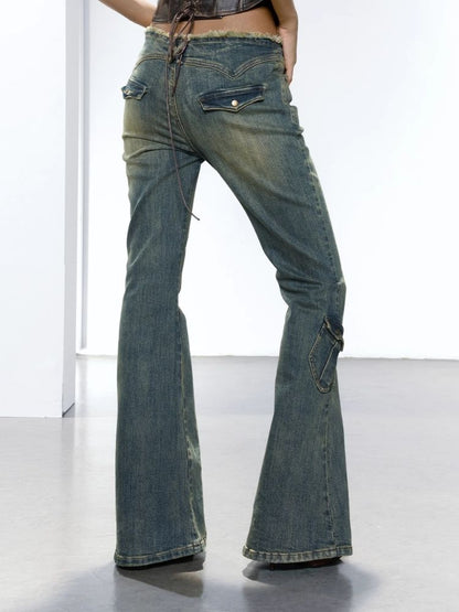 Denim Micro Flare Pants