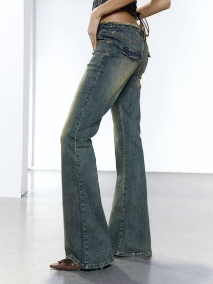 Denim Micro Flare Pants