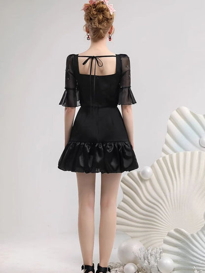 Three-dimensional bow organza dress