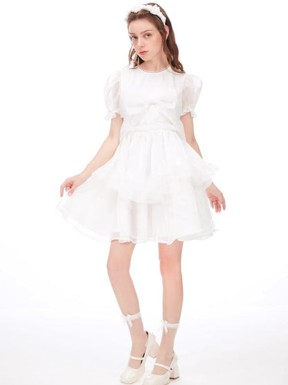 Bubble Sleeve Puffy Cake Dress