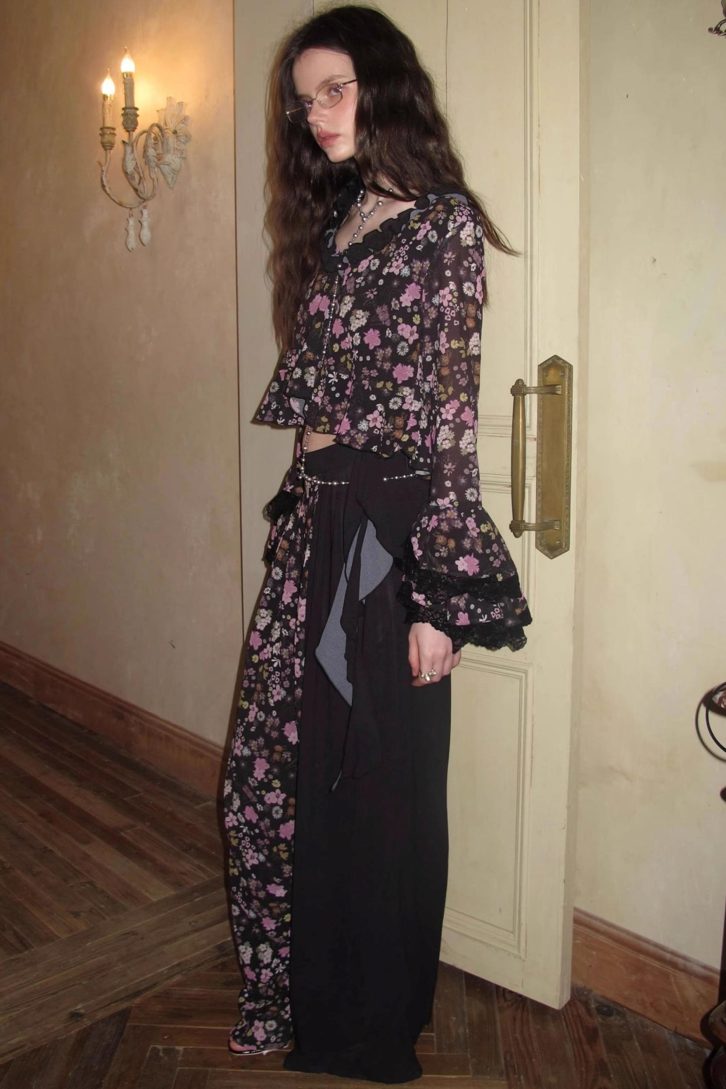 Dark Night Floral Shirt Set-Up