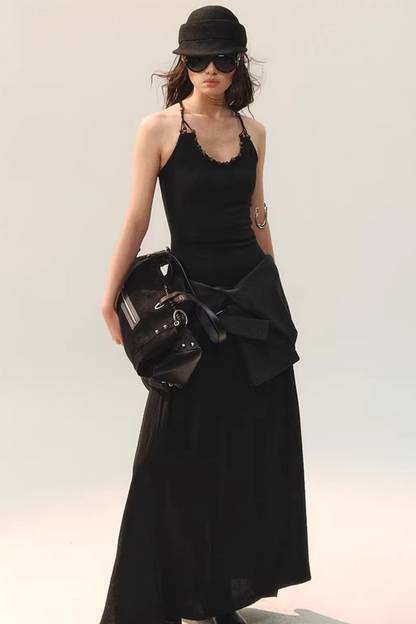 Ink Tone Belted Dress