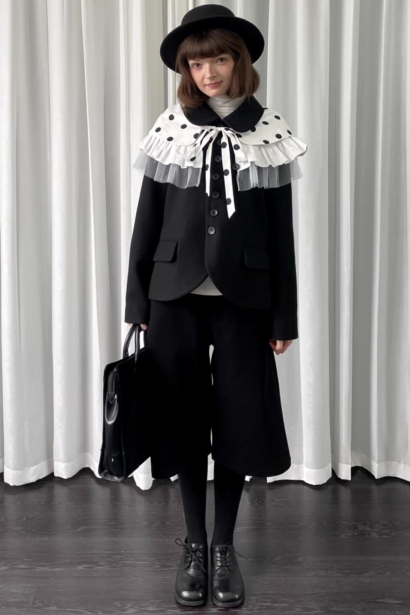 Versatile Black Woolen Suit Jacket