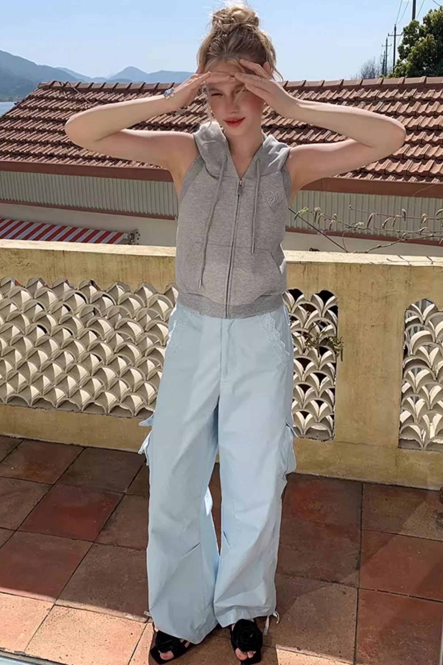 Wide-leg Cargo Pants