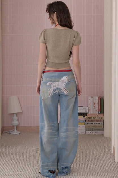 Sweet Pony Print Jeans